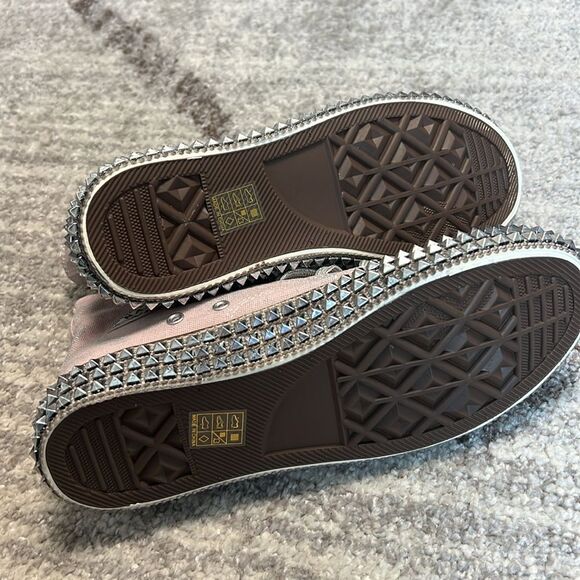 Nan-Ku Couture Cruise Studded Hi Top Sneakers With Crystals Light Pink US 7 - Picture 6 of 11